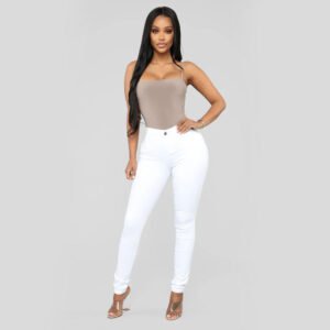 women slim stretch denim leggings s grey