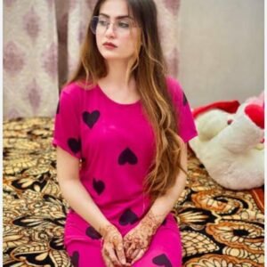 premium cotton jersey night suit set pink medium to xl