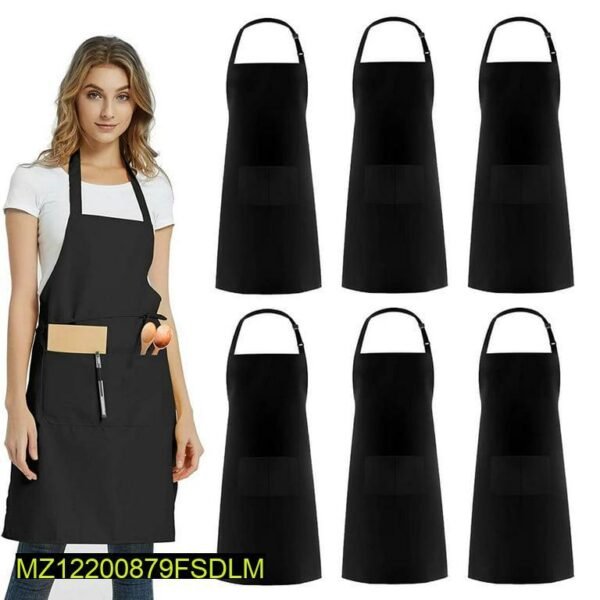 Black Parachute Aprons 6 Pack Kitchen Craft Use